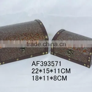 Classical Flower Leather Gift Jeweled Wood Box thumbnail-1