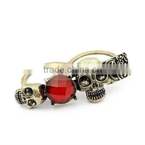 Hot! Skull Shaped Double Ring thumbnail-1