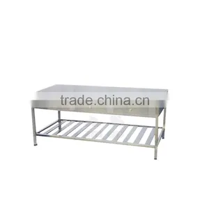 Stainless Steel Office Desk for 3 People With Locking Drawer thumbnail-1