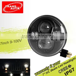 7inch Black Jeep Wrangler LED Headlight For Jeep Wrangler JK/TJ/LJ/CJ thumbnail-1