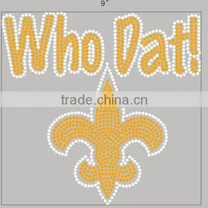 WHO DAT Flur de Lis Rhinestone Heat Transfer Motifs thumbnail-1