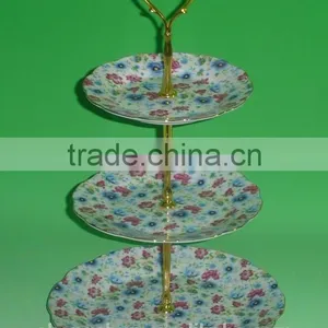 White Round Porcelain/ceramic Three-layer Plate thumbnail-4