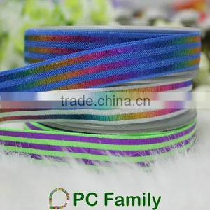 Eco-Friendly 5/8" Foil Strip Printed High Quality Fold Over Elastic Ribbon thumbnail-3