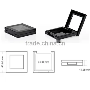 Single Retangular Black Pressed Powder Case With Mirror -IM-PC3010 thumbnail-3