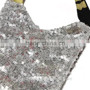 Infant Summer Halter Party Wear Silver Sequin Top Grenadines Slip Soft Romper Baby thumbnail-4