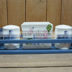New Ceramic Sale Pepper Shaker With Napkin Holder Set thumbnail-1