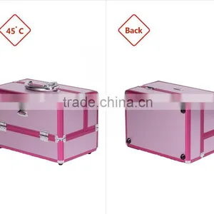 Sunrise Essential Pro Aluminum Makeup Train Case With Rolling Tray and Lock Pink Purple Colors thumbnail-4