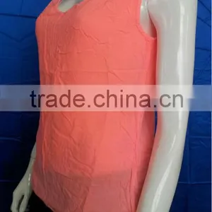 Sleeveless Round Neck Ladies Fashion Tops and Blouses thumbnail-2