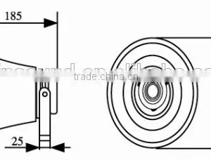 H8K 25W Aluminium Alarm Reflex Horn Speaker thumbnail-6