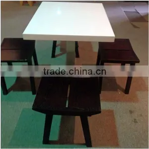 Acrylic Soid Surface Restaurant Dining Tables , Marble KFC Table Tops,Coffe Table thumbnail-2