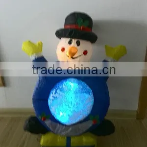 Inflatable Christmas Snowman Wreath With Alternating Light thumbnail-1