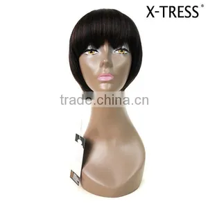 Straight High Tempreture Fibre Machine Made 92g Wholesale Cheap Fashion Style Short Synthetic Wig thumbnail-2