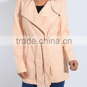 High Quality Belt Waist New Model Design Wind Coat thumbnail-3