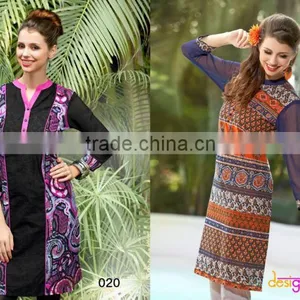 Large Indian Women Desinger Kurta Cotton Embroidered Kurti Bollywood Top Tunic thumbnail-5