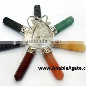 7 Chakra Spinning Merkaba Agate Energy Generator : Agate Chakra Healing Tools thumbnail-3