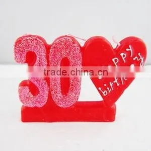 Wholesale 30TH BIRTHDAY CANDLE - RED Party Cake Candles thumbnail-1