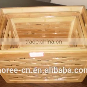 Hand Made 100% Bamboo Storage Basket for Home Use thumbnail-3