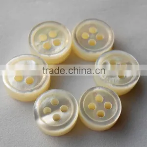 Real 4 Holes White MOP Shell Shirt Button in Size 18L&14L With Round Rim on High End Clothings thumbnail-2