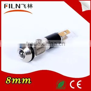 2 Pin ROHS CE Metal LED 8mm White Indicator 24v Led Indicator Light Motorcycle Led Indicator thumbnail-1