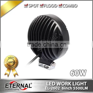 60W Work Light Driving Lamp Round for 4x4 Jeep Offroad Hummer SUV ATV Bumper High Power Led Driving Light Spot Lamp thumbnail-2