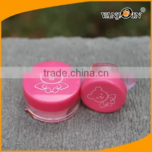 Cute 10ML Empty PET Plastic Baby Skin Care Jar With Pink Cap thumbnail-1