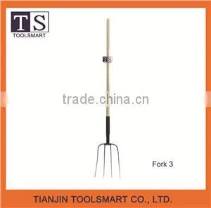 4 Prong Steel Fork With Wooden Handle thumbnail-1