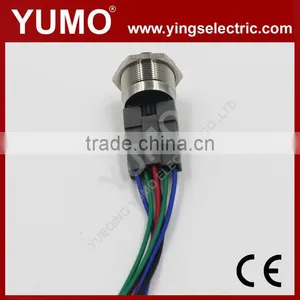 LA19 Series IP65 6 Pin Terminal 5A/250VAC Stainless Metal Push Button With Connector Metal Push Button Socket Base thumbnail-2