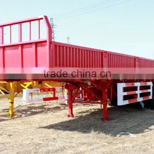 3 Axles Hot Sale Semi-remolque / 3 Axles Sidewall Semi Trailer / Flatbed Semi Trailer With Side Panel thumbnail-4