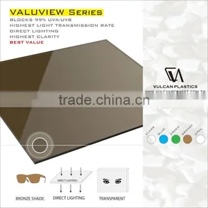 Transparent Plastic Polycarbonate Solid Flat Sheet (Valuview Bronze Solid Flat) thumbnail-2