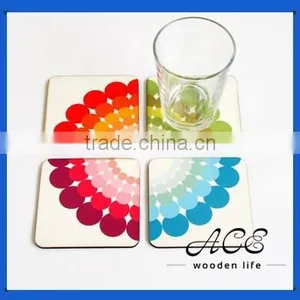 Personalized Solid Wooden Painting UV Digital Printing on Wood Placemat Water Proof MDF Coaster thumbnail-1