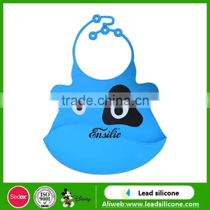 Wholesale Newest Design FDA/LFGB Food Grade Silicone Baby Bibs thumbnail-2