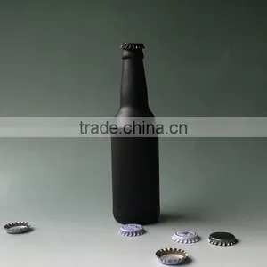 Haonai 330ml Matt Black Beer Bottle,painted Glass Beer Bottle. thumbnail-3