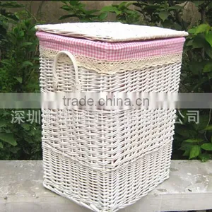 Laundry Washing Machine Used White Wicker Laundry Basket thumbnail-1
