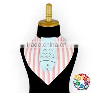 Blank Baby Bib With Bow Cute Triangle Baby Bibs Stripe Baby Bibs With Animal thumbnail-1