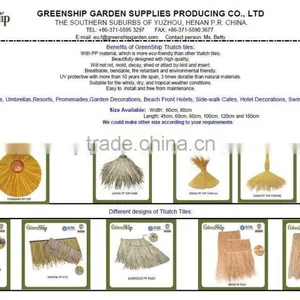 Eco Friendly Artificial Plastic Tiki Synthetic Thatch Roof thumbnail-2