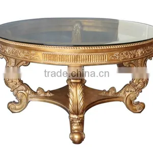 MO-0416-01 Leading Antique Furniture Round Table With Glass Top thumbnail-2