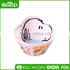 Family Use Cute Character Meal Food Bowl, Dog Shape Baby Pink Irregularity Plastic Container Bowl thumbnail-1