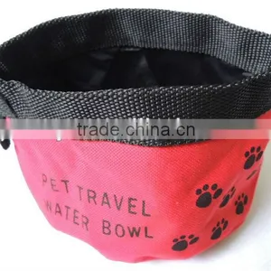 Folding Waterproof Nylon Pet Travel Water Bowl thumbnail-2