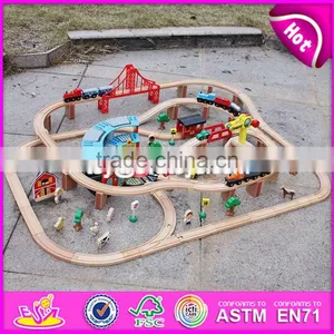 New Style 142 Pcs Children Construction Toy Wooden Toy Train Track W04C072 thumbnail-1