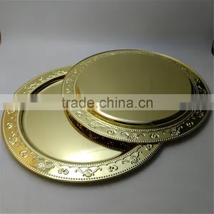Cheap Wholesale Wedding Gold Silver Beaded Charger Plates thumbnail-1