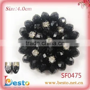 2013 Popular New Style Handmade pu Handmade Shoes Flower in Poker Dot for Flat/sandals/kids Shoes thumbnail-1