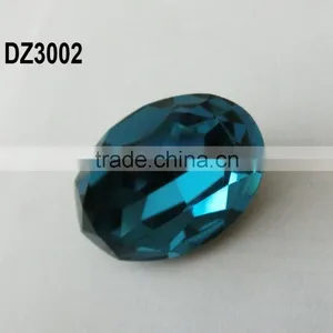 Garment Small Size Indigo-blue Sew on Rhinestone Oval Synthetic Gemstone thumbnail-1
