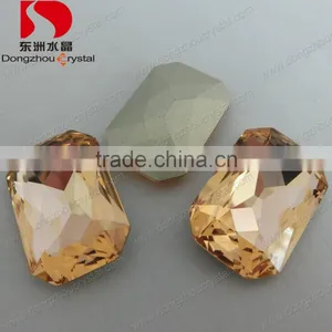 Lead Free Light Peach Colored Loose Fancy Crystal Stone for Wedding Dresses thumbnail-1