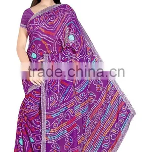 Bhandhani Printed Saree With Blouse thumbnail-1