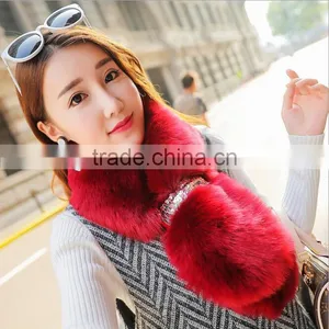 Cheap Price 2017 New Year New Model Girl Fur Scarf Faux Wool 95*12cm Fashional Style Young Ladies Shawl thumbnail-5