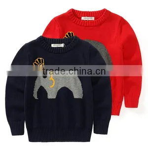 Sweater Kids Knitted Baby Cartoon Sweater Elephant Pattern Child Casual Top thumbnail-1