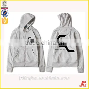 Jiangxi Kingtex CVC 60/40 Fleece Different Colors Back and Front Prints Kangaroo Pocket Unisex Hoodies Manufacturer In China thumbnail-3