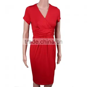Summer Maternity Dress V Neck Women Casual Skirt With Plus Size thumbnail-2