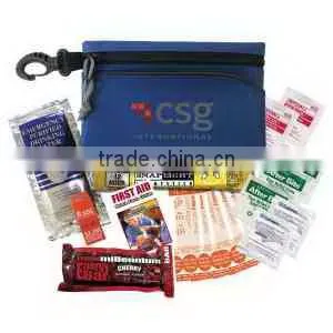 Survival Kit - Has Food Bar, Water, Lightstick, Whistle, Bandages, Antiseptic Swabs and Comes With Your Logo thumbnail-1