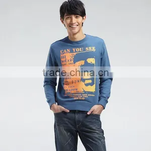 Sea Blue Men's Printed Cotton Pullover Sweatshirt thumbnail-1